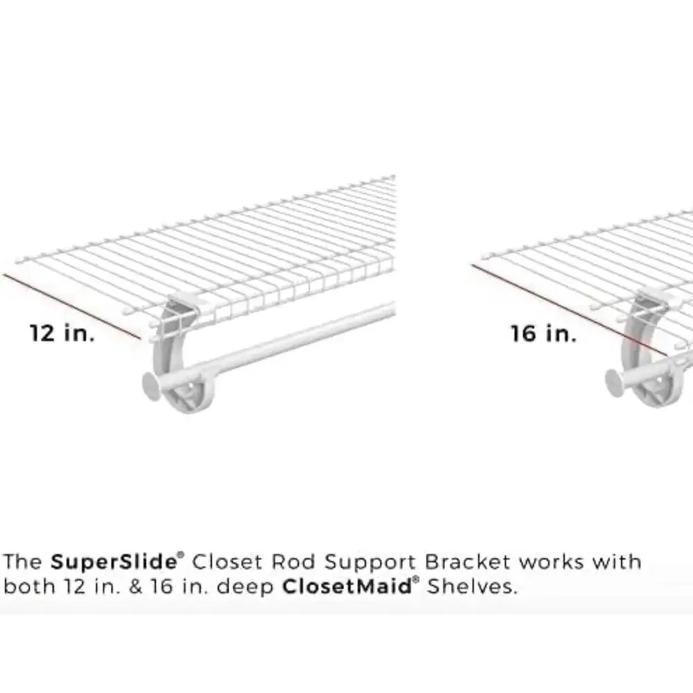 ClosetMaid 5629 Support for SuperSlide Hanging Bar, White 10 Pack NEW